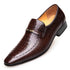 Men's Leather Shoes Casual Business Formal Shoes with Crocodile Pattern